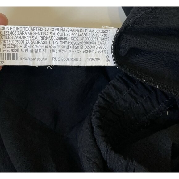 ZARA Women’s CUFFED CARGO BLACK PANTS Y2K M 28 - Picture 8 of 9